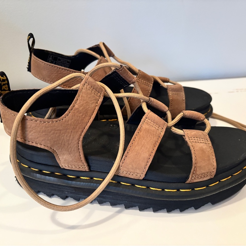 Dr. Martens Tan Strappy Sandals